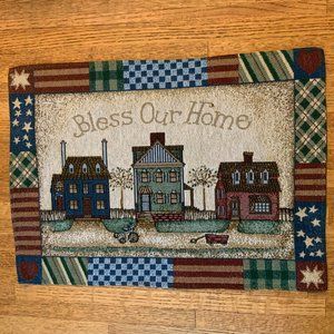 Bless Our Home Tapestry Placemats Set of 4 NWT